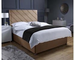 Divan Bed Set - Boxspring Bed Gestoffeerd Bed - Ontspannen Slapen - Memory Veren Matras