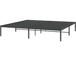 Bedframe Metaal - Ledikant Tweepersoons - Slaapkamer Inrichten - Robuuste Constructie - 200x200 cm - Zwart