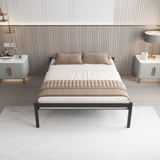 AirSleeperz® heavy duty metalen bedframe Luuk V2 - Zwart - 140x200 cm - 2 persoons - Draagkracht 600 kg