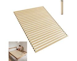 Froadp Rolrooster 160x200 cm – Stabiel lattenrooster/rolrooster Bedbodem met 23 latten, ca. 2 cm dik, belastbaar tot 300 kg – flexibel, ruimtebesparend en ademend, ideaal voor eenpersoonsbedden en tweepersoonsbedden