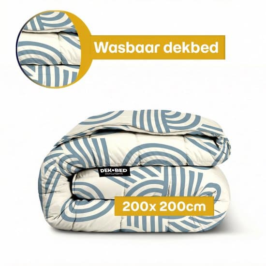 Dekbed-Discounter - Fresh and Co Dekbed Zonder Overtrek 200 x 200 cm - Wasbaar dekbed - Wasbaar op 40 graden - All season dekbed - Curvy Lines