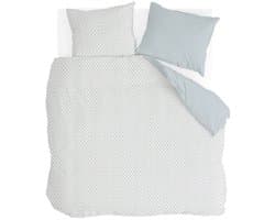 Walra Dekbedovertrek Warm Whispers - 200x220 - 100% Katoen (BCI) - Off White / Blauw