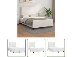 vidaXL Bed Frame - Slaapcomfort - Bedframe zonder matras 120x190 cm kunstleer wit - Boxspring - Kunstleder Bed - Modern Bed