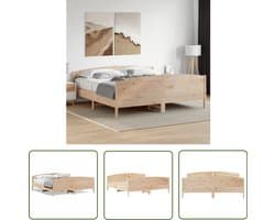 vidaXL Grenenhout Bed - Massief Hout Bed - Bedframe zonder matras massief grenenhout 200x200 cm - Slaapcomfort - Tweepersoons Bed - King Size Bed