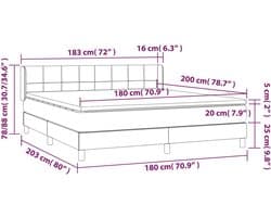 vidaXL - Boxspring - met - matras - stof - blauw - 180x200 - cm