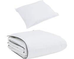 Winter Dekbed met kussen 2 st | Beddengoed Wit Donsveertjes