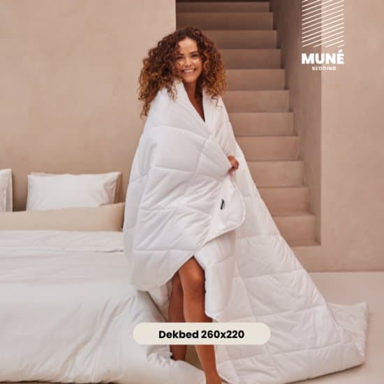 Muné Bedding - Extra Zacht Dekbed - 4 seizoens - 260x220 cm - 2 persoons - Anti Allergie - Wasbaar - Wit - ALLE MATEN BESCHIKBAAR