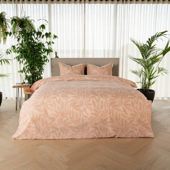 Kayori Ena Dekbedovertrek Katoen - 200x200-220 + 2 slopen - Tweepersoons - Uniek Dessin - Zand