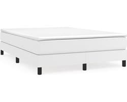 vidaXL - Boxspring - bed - kunstleer - wit - 140x190 - cm