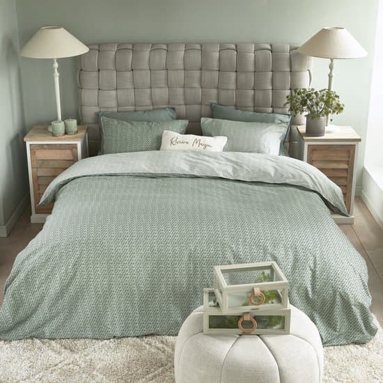 Rivièra Maison - Bambu dekbedovertrek - Lits-Jumeaux - 240x200/220 cm - Grijs Groen