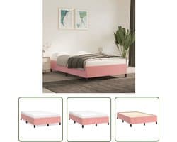 vidaXL Rozerood Bed - Fluwelen Bed Frame - Bedframe fluweel roze 120x200 cm - Tweepersoons Bed - Slaapcomfort - Design Bed