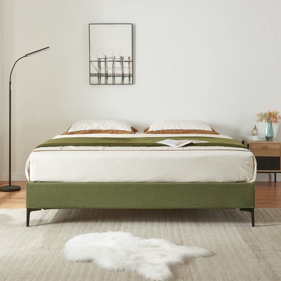 Tweepersoonsbed Lilla met bedbodem 180x200 cm groen [en.casa]