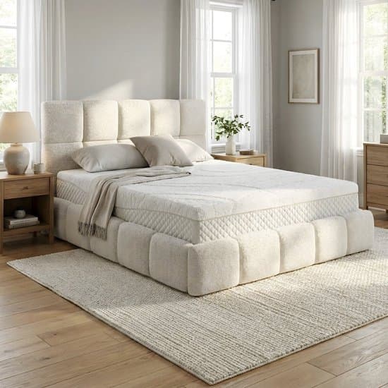 Mörgenn Bed Calma - Luxe Bedframe met Opbergruimte - Ivory (Anthology 01) - 160x200 cm - Met Basic Hotelmatras