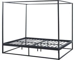 Hemelbed Kristianstad met bedbodem 160x200 cm zwart