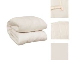 vidaXL Verzwaringsdeken - Verzwaringsdekens - Deken - Beddengoed - Verzwaringsdeken 220x235 cm 15 kg stof lichtcrèmekleurig