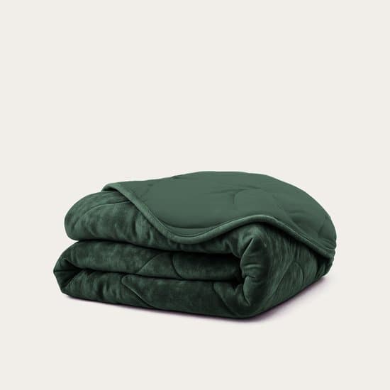 HappyBed Dekbed zonder overtrek 140x200 - Velvet - Wasbaar dekbed zonder overtrek - Dekbed zonder hoes - Hoesloos Dekbed - Dark green