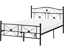 BELIANI RODEZ - Tweepersoonsbed - Zwart - 120 x 200 cm - Metaal