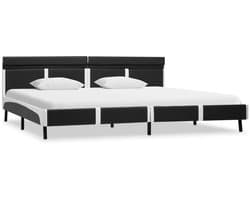Tweepersoonsbed | Dubbelbed | Volwassenenbed | Bedframe met LED kunstleer grijs 180x200 cm