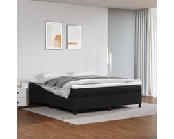 Tweepersoonsbed | Dubbelbed | Volwassenenbed | Boxspring bed kunstleer zwart 180x200 cm