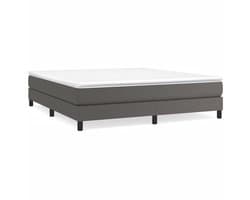 Tweepersoonsbed | Dubbelbed | Volwassenenbed | Boxspring bed kunstleer grijs 180x200 cm