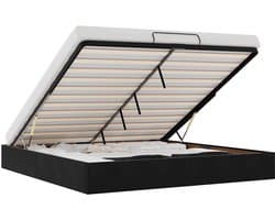 vidaXL - Ottoman - bedframe - zonder - matras - 160x200 - cm - fluweel - zwart