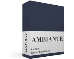 Ambiante Katoen - Topper Hoeslaken - 200x220 - Donker Blauw