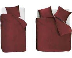 At Home by Beddinghouse Tender dekbedovertrek - Lits-Jumeaux - 240x200/220 cm - Donker Rood