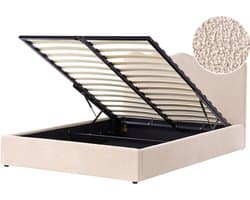 BELIANI NANTERRE - Bed met opbergruimte - Beige - 160 x 200 cm - Bouclé