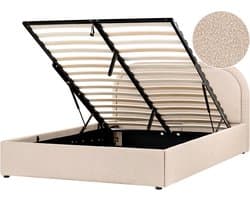 BELIANI QUILLIEN - Bed met opbergruimte - Beige - 140 x 200 cm - Bouclé