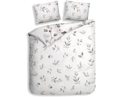 Heckettlane Dekbedovertrek Katoen Satijn Amara - Beige - 100% Katoen-Satijn - Dekbedovertrek 240x200/220cm - Lits Jumeaux - Wenen