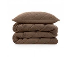 Sleeptime 2 in 1 Teddy Premium Dekbed zonder Overtrek - Dekbed Inclusief Slopen - 140 x 200 cm - Taupe/Bruin