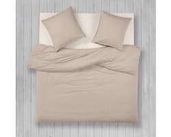 Casilin - Jersey Strijkvrij Dekbedovertrek - 100% Stretch katoen - Melange Beige, Zand - 240x220 + 2 slopen