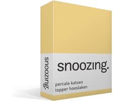 Snoozing - Topper - Hoeslaken - Tweepersoons - 120x200 cm - Percale katoen - Geel