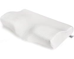 Benjagoods Ergonomisch Hoofdkussen - Hoofdkussen nekklachten - Traagschuim hoofdkussen - Hoofdsteun - Orthopedisch hoofdkussen - 50x30 cm