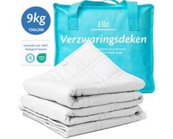 Ella Verzwaringsdeken 9 kg - OEKO-TEX Katoen Zwaartedeken 150 x 200cm - Weighted Blanket - Verzwaarde Deken - Wit