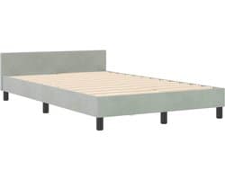 Tweepersoonsbed | Dubbelbed | Volwassenenbed | Bedframe met hoofdeinde Lichtgrijs 120 x 190 cm Fluweel