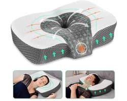 Luxe Ergonomisch Memory Foam Kussen – Verstelbaar Nek- & Schouderondersteunend Slaapkussen (60x40 cm)