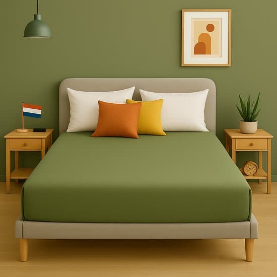 Saphira ESSENTIALS Badstof Hoeslaken – Groen – 160x200 cm – 30 cm Matrashoogte – 80% Katoen / 20% Polyester – 360° Rondom Elastiek – Luxe Comfort & Perfecte Pasvorm