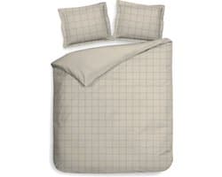 Heckettlane Diamante Dekbedovertrek - Tweepersoons - Katoensatijn - 200x200-220cm - Natural