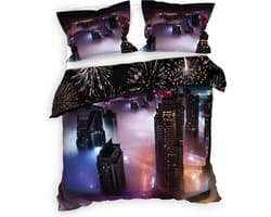 Heckett & Lane Amira Dekbedovertrek - Tweepersoons - 200x200/220 cm - Twill Katoen - Black