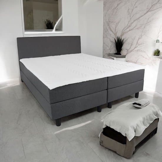 Boxspring Essential - 140x210 Compleet - Antraciet Glad - BG Homestyling
