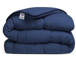 Avenue - Luxe en makkelijk dekbed zonder overtrek – Hoesloos 2 persoons dekbed 200x200 cm – Anti-allergisch & hygiënisch – Wasbaar op 60°C – Wolkenzacht en soepel – Blauw – All Year comfort zomerdekbed & winterdekbed