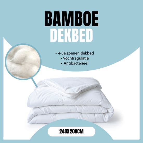 Eleganzzz 100% Bamboe Viscose 4 Seizoenen Dekbed - 240x200 - Zomerdekbed & Winterdekbed - Anti Allergie - 500 gr/m2 - 4 Seizoenen Dekbed 240x200 - Lits Jumeaux - Dekbedden