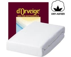 D'orveige Molton Matrasbeschermer - Tweepersoons - 140x210/220 cm - Wit