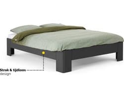 B Bright Fresh 400 Bed 120 x 210 cm - Bedframe Antraciet - Bedombouw - Instaphoogte: 40cm - Tweepersoonsbedden
