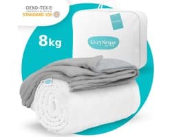 CozySense® Verzwaringsdeken 8 kg - Weighted Blanket - Zwaartedeken met GLASS-Flow® Drukverdeling - Inclusief Wasbare Hoes - 140x200 cm - Grijs