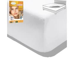 Topper Molton Hoeslaken - 160x220 - Hoogwaardige Topperbescherming & Comfort | LitaLente - Rondom Elastiek - Topper Beschermer Molton/Topper beschermer - Molton 80% katoen - hoekhoogte van 30 cm - perfecte pasvorm - hoogkwaliteit molton