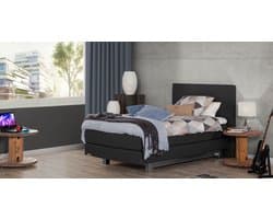 Boxspring 140x200 - Caresse Silver 4650 - Vlak - Meegestoffeerde Pocket Matrassen - Incl. 525 Topper - Urban Light Grey