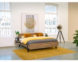 Ledikant 160x200 - Szafir - Oak & Steel - Lattenbodem 3000 elektrisch - Geolied Eiken