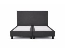 Boxspring SleepEase - 160x200 Zonder matras - Antraciet Glad - Golden Matrassen Zeeland